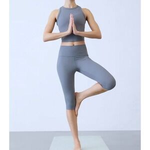 Athleta Transcend‎ Rib Crop Legging Size S Shadow Blue